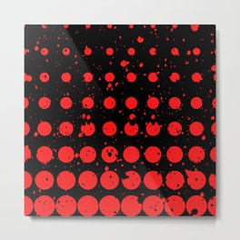 80s Bubbles Red Metal Print