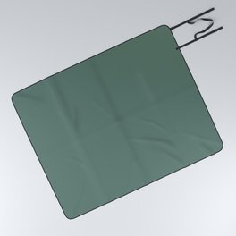 Viridian Green Solid Color Block Picnic Blanket