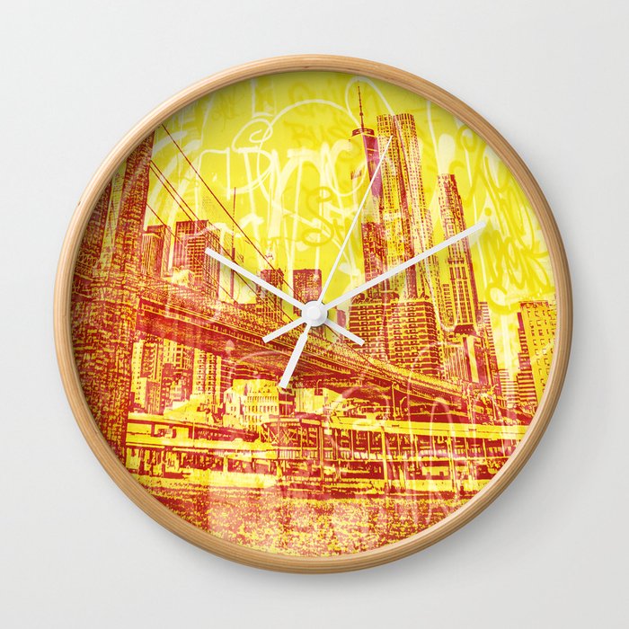 big yellow apple Wall Clock