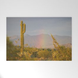 Desert Rainbow by Reay of Light Photography Welcome Mat | Deserts, Arizona, Desert, Cactus, Mexico, Landscapes, Saguaro, Western, Tuscon, Rainbow 