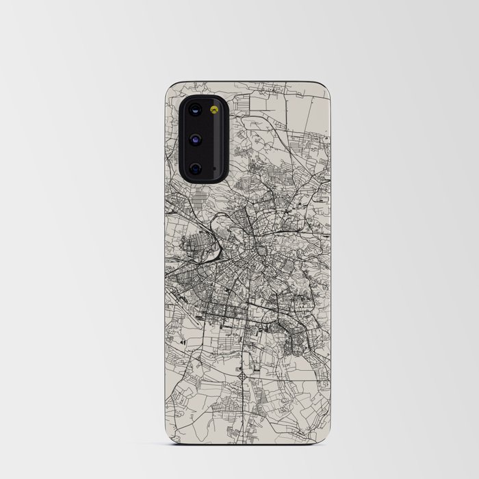 Lviv, Ukraine - Black and White City Map Android Card Case