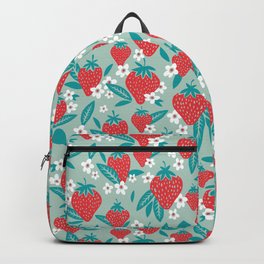 Strawberry Blooms – Mint Backpack