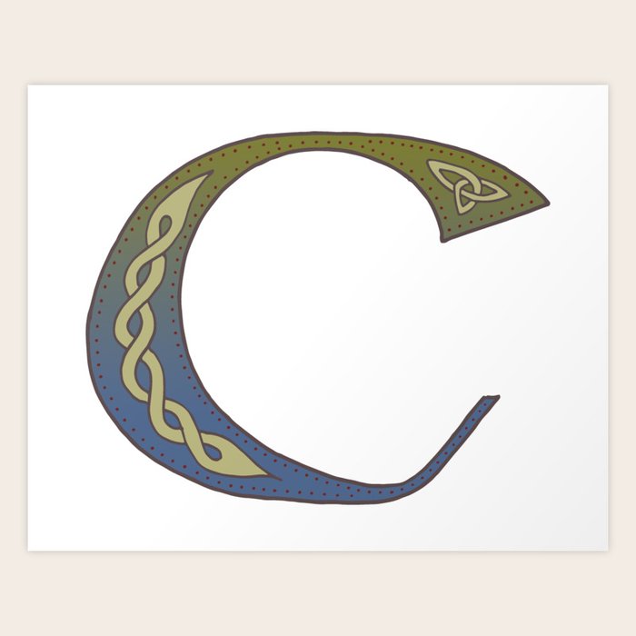 Celtic Knotwork Alphabet Letter C Art Print By Pressfordesign Society6