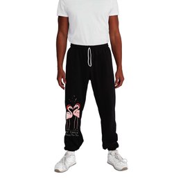 Flamingos. Wine glass with a loving couple Sweatpants