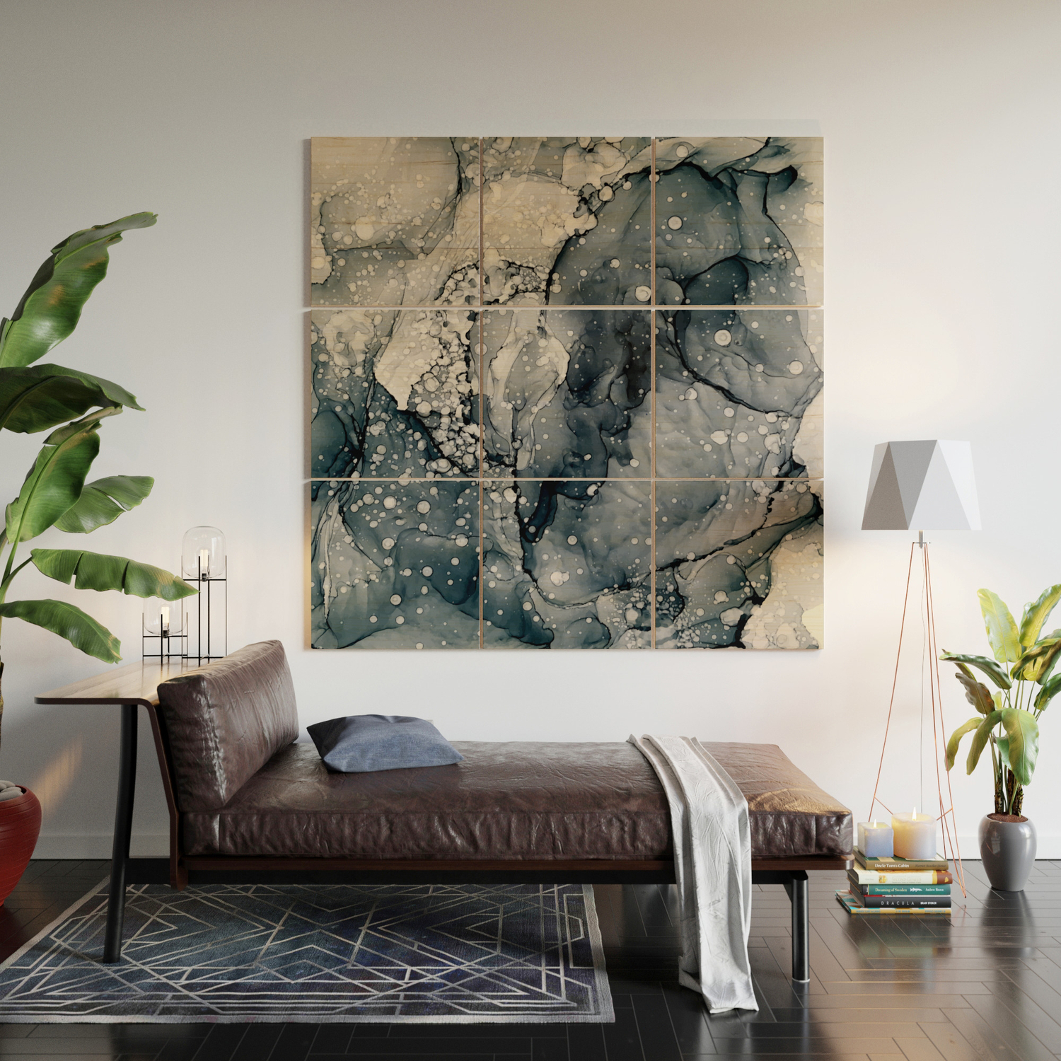 Icy Payne S Grey Abstract Bubble Snow Painting Wood Wall Art By