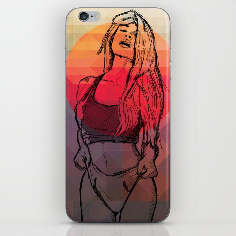 geometric sexy girl sketch phone skins