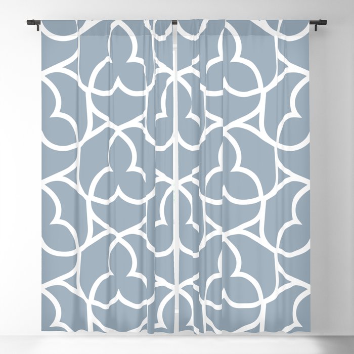 Blue and White Ornamental Shape Pattern 2 Pairs HGTV 2022 Color of the Year Aleutian HGSW3355 Blackout Curtain