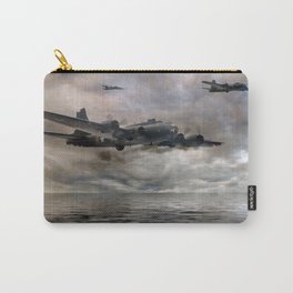 B-17 Flying Fortress - Almost Home Carry-All Pouch | Airplane, Sallyb, B17, Plane, Photo, Crippledaircraft, Almosthome, Wardamage, Aviationenthusiast, Sunrise 