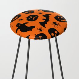 Halloween Spooky Trick-Or-Treat Orange & Black Counter Stool