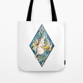 Rat with moon and lily ~ watercolor illustration Tote Bag