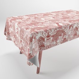 chinoiserie toile red Tablecloth