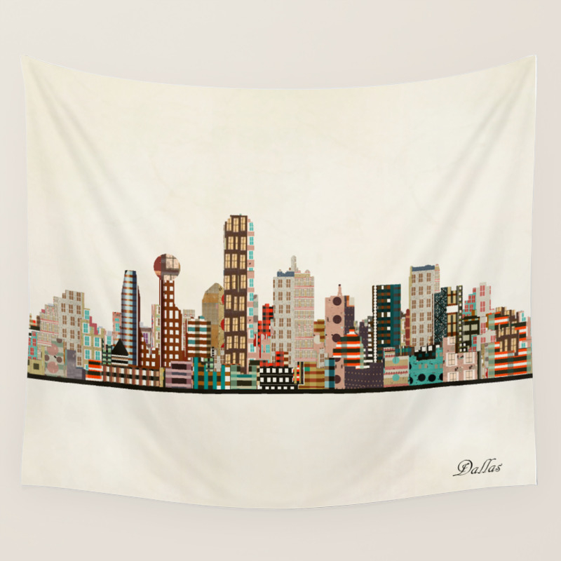 Dallas Skyline Wall Tapestry By Bribuckley Society6