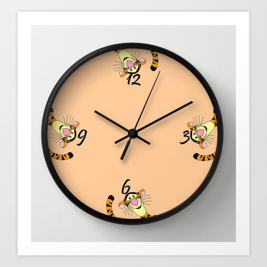 Tigger clock Art Print