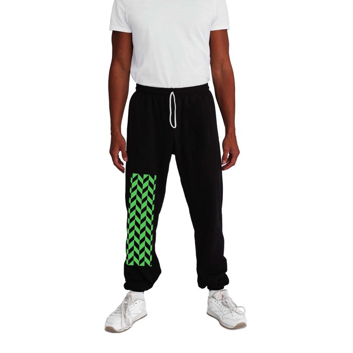 Herringbone (Green & White Pattern) Sweatpants