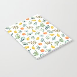 Lemon, Orange and Olive Mediterranean Pattern Notebook