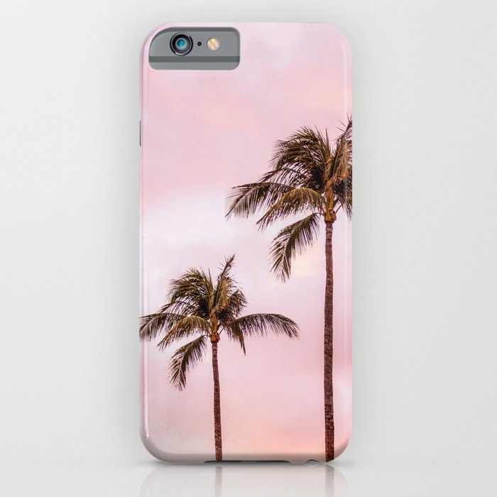 palm tree photography landscape sunset unicorn clouds blush millennial pink iphone case