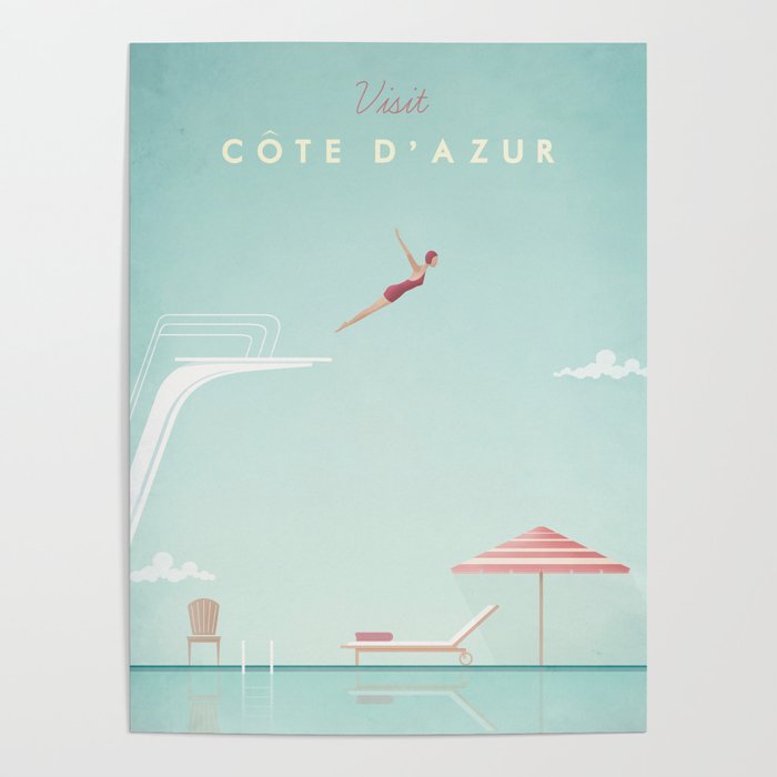 Vintage Côte d'Azur Travel Poster Poster