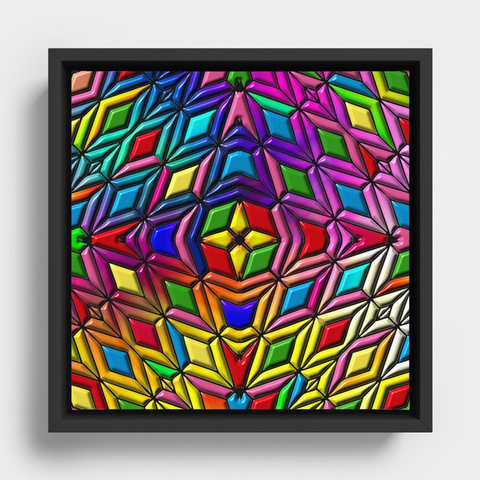 Tile Pattern Design Framed Canvas