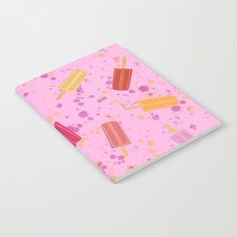 Summer Ice Pop! Citrus on Flamingo Pink by Brittanylane Notebook