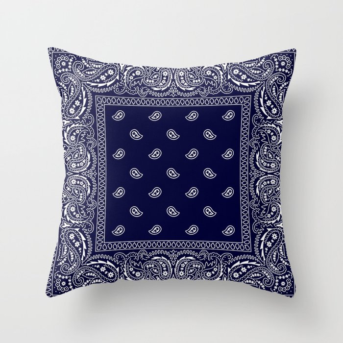 blue paisley throw pillows
