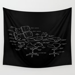 Eames Lounge Chair Diagram Wall Tapestry