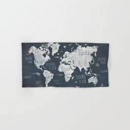 World Map / Rusty Hand & Bath Towel