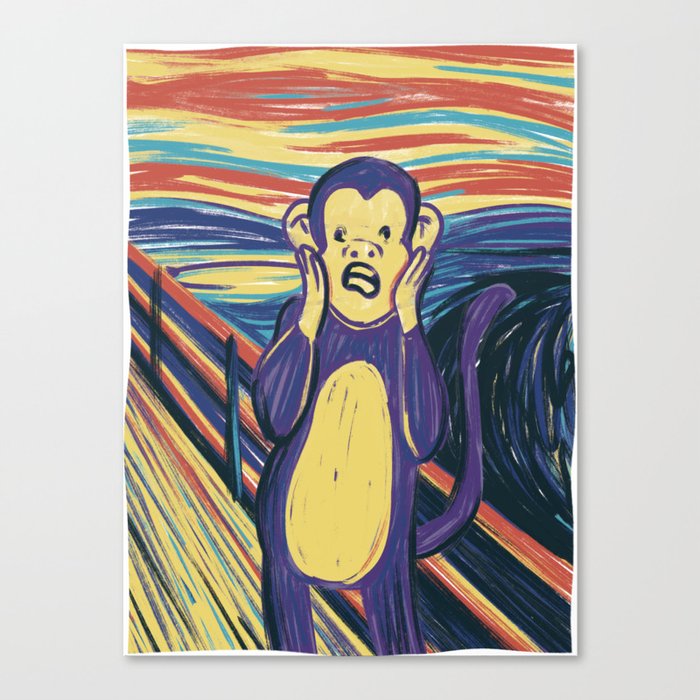 Screaming Monkey (Scream Parody) Canvas Print