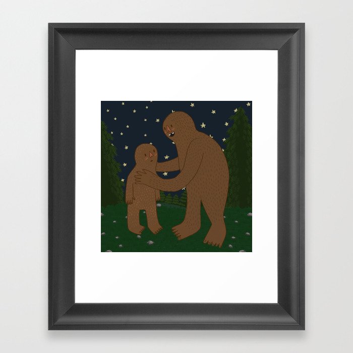 Bigfoot Bonding Framed Art Print