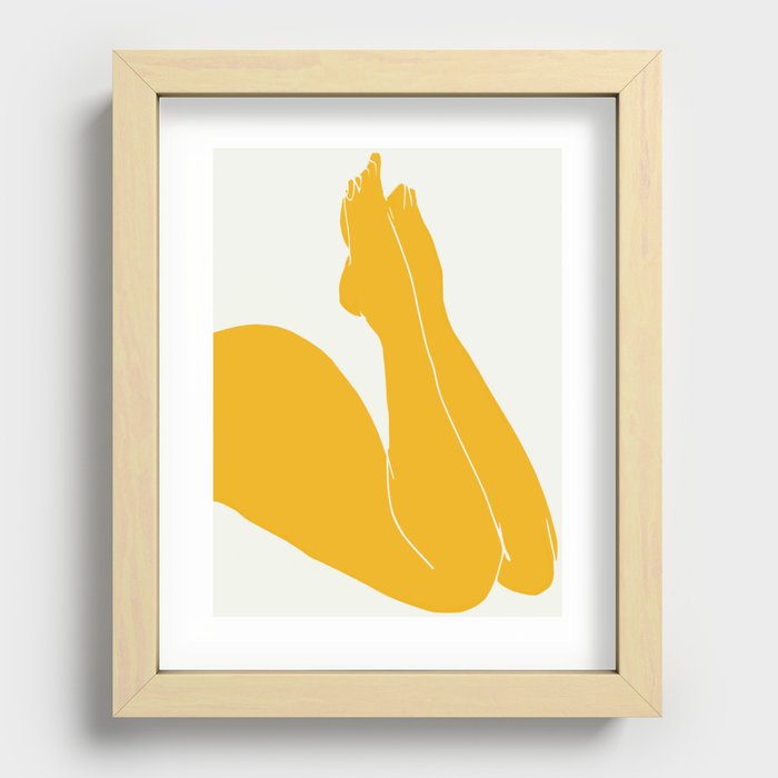 Nude in yellow 3 Recessed Framed Print