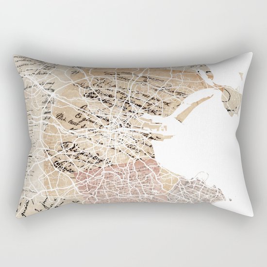 Dublin map Rectangular Pillow