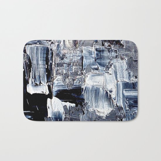 50 Shades... - black & white abstract painting Bath Mat