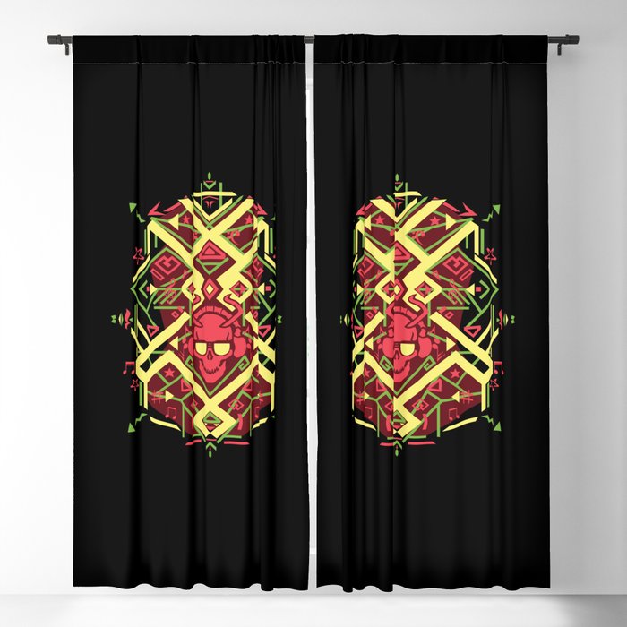 Undead Music Lover Design (red) Blackout Curtain