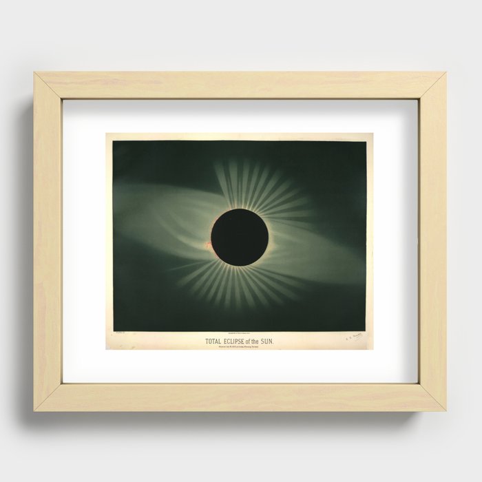 Total solar eclipse by Étienne Léopold Trouvelot (1878) Recessed Framed Print