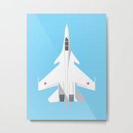 Su-30 Flanker Fighter Jet Aircraft - Sky Metal Print