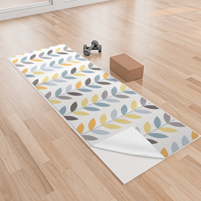 Scandinavian seamless leaves pattern Yoga Towel