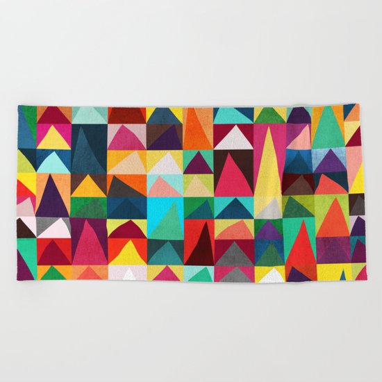 Abstract Geometric Mountains Beach Towel