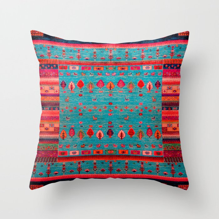Traditional Berber Bohemian Moroccan Handmade Fabric Style Fall Autumn Color Inspiration Throw Pillow