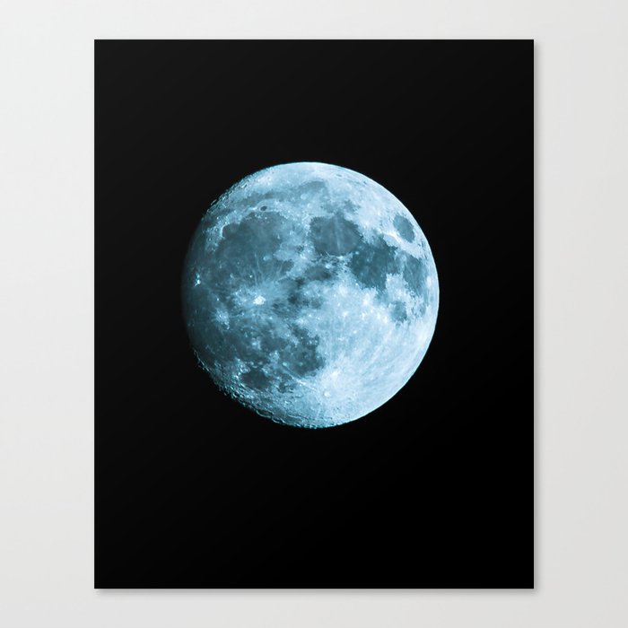 Moon on black background – Space Photography Canvas Print