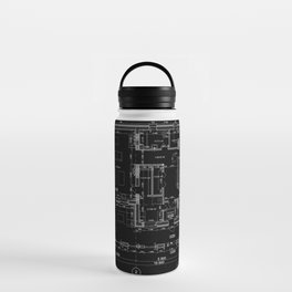 Detailed architectural private house floor plan, apartment layout, blueprint. Vector illustration Water Bottle