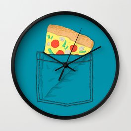 Emergency supply - pocket pizza Wall Clock