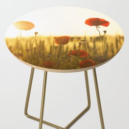Poppies in a field Side Table