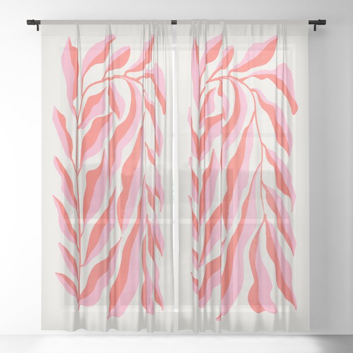 Ferns: Peach Matisse Edition Sheer Curtain