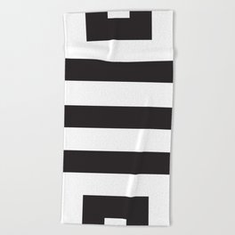 Black Greek Stripes Beach Towel