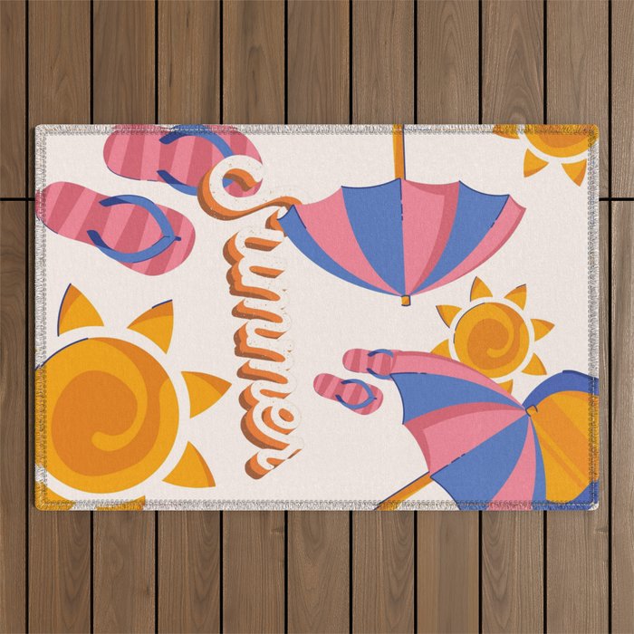 Beach Pattern Geometric  Outdoor Rug