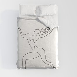 One line Picasso variant (with hair) Comforter