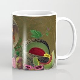Still Life of Roses Fruit and a Bowl of Goldfish by Milne Ramsey Coffee Mug