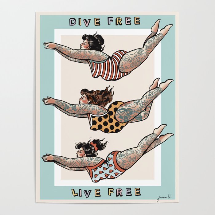 Dive Free, Live free Poster