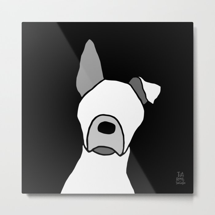 Dog Silhouette - Pitbull #1 Metal Print