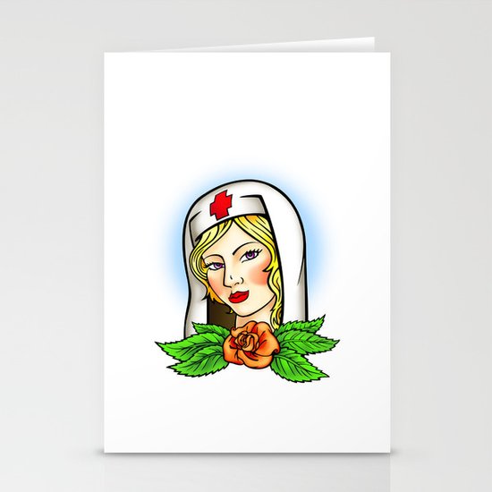 Nurse tattoo flash Stationery Cards