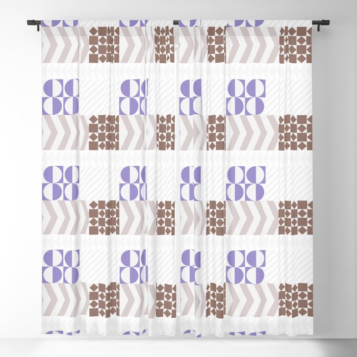 Dancing with Mondrian in Soft Colors Blackout Curtain